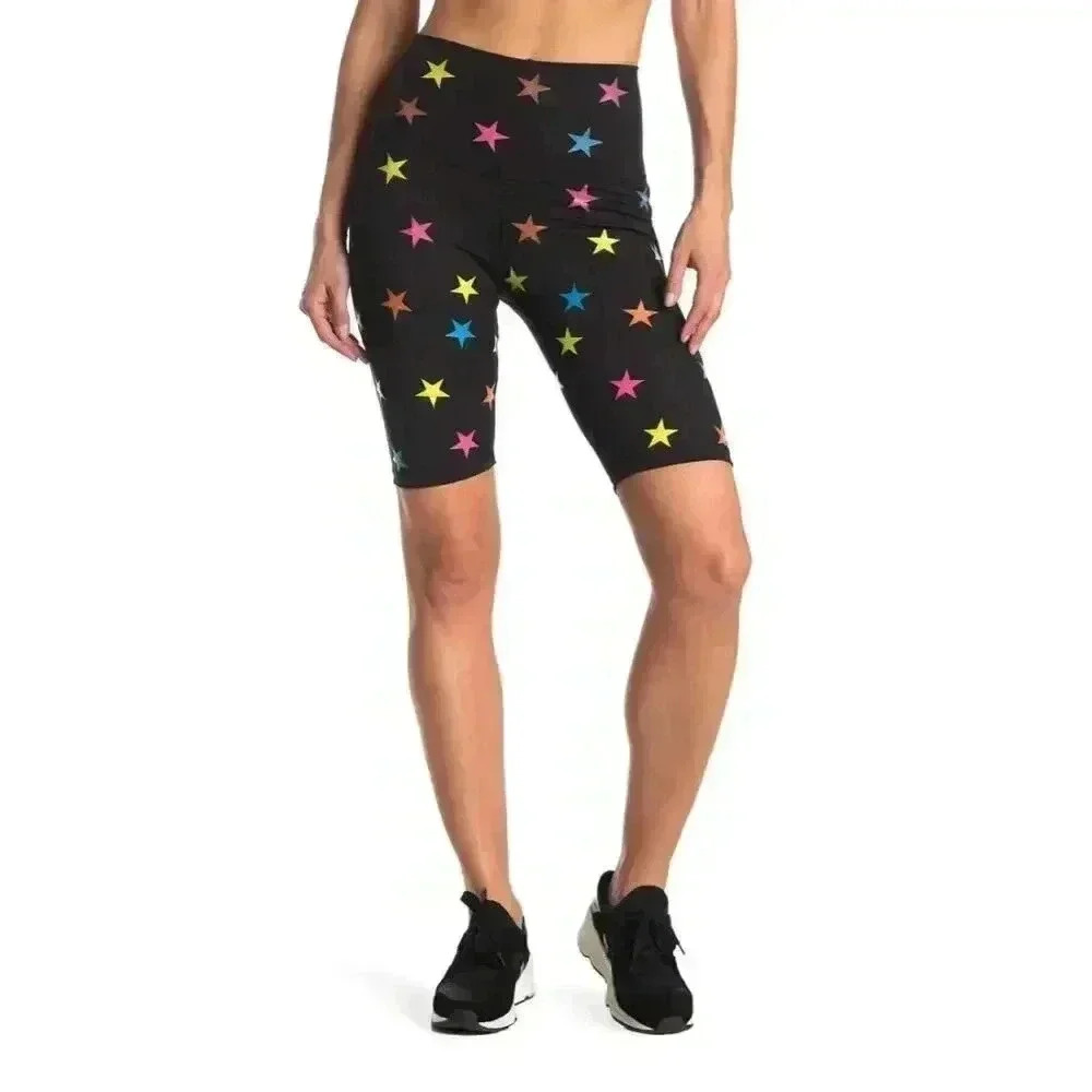 CHRLDR Rainbow Star Print Biker‎ Shorts Size Small